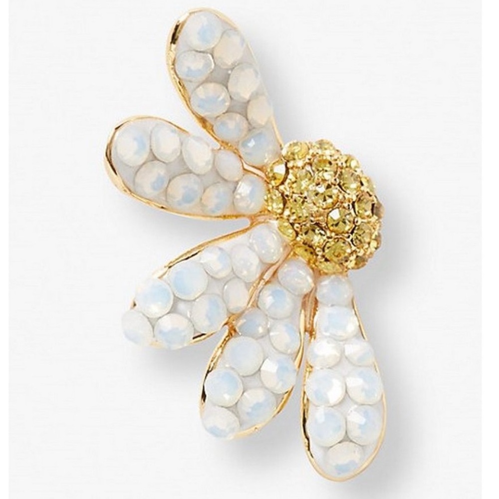 Dazzling Kate Spade Daisy Stud Earrings with White Opal & Yellow Crystals NWT - Picture 10 of 10